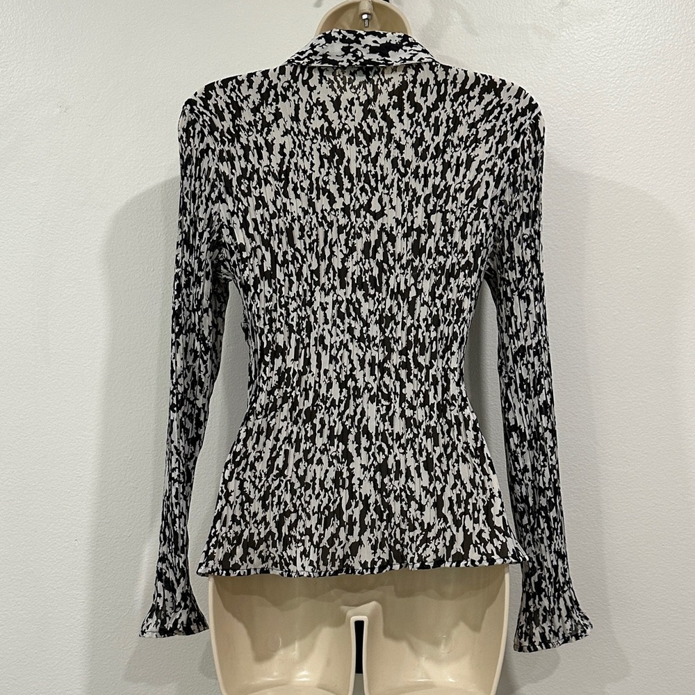 Laura Ashley Monochrome Patterned Button Down Shi… - image 7